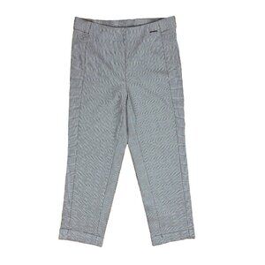 ANNE KLEIN Pullon Gray Houndstooth Comfy Stretchy Ankle Dress Pants Size Small